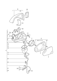 4M1857410BG9B9-Retainer, w/power adj sateen black