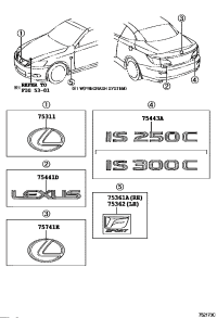 7544153080-PLATE, LUGGAGE COMPARTMENT DOOR NAME, NO.1