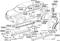 7507548070-MOULDING SUB-ASSY, REAR DOOR, OUTSIDE RH