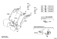 7347050080C0-BELT ASSY, REAR SEAT INNER W/CENTER, RH
