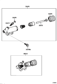 0431353010-CYLINDER KIT, CLUTCH RELEASE