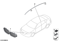 51137476258-SHADOW-LINE RADIATOR GRILLE WITHOUT A CAMERA