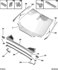 9805765180-GLASS WINDSHIELD