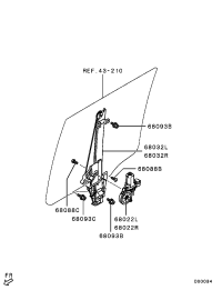 5743A089-REGULATOR,R/DR WINDOW,L