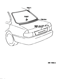 7557106010-MOULDING, BACK WINDOW, OUTSIDE UPPER