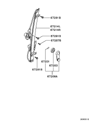 MN167271-REGULATOR,FR DOOR WDO,LH