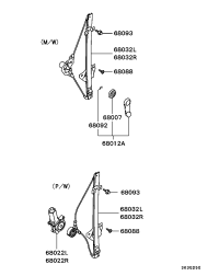 MR135167-REGULATOR,R/DR WINDOW,L