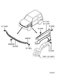 MR414707-OVERFENDER,FR LH