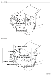 757700G020-MOULDING ASSY, HOOD, FRONT