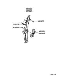 MR959659-REGULATOR,R/DR WINDOW,L