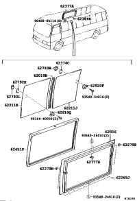 6201636040-Sash sub-assy, no.2 side, rh/lh