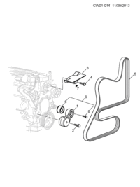5490627-BELT-W/PMP & A/C CMPR