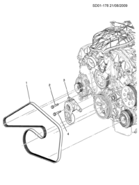12638663-BELT-W/PMP & A/C CMPR