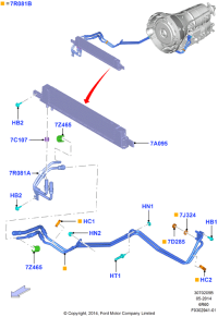 FR3Z7A095A-COOLER ASSY, OIL