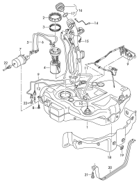 1Q0201060P-Tank, fuel (22mm)