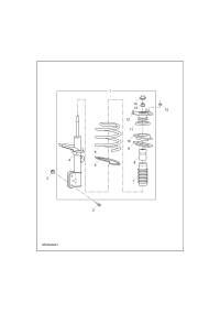 C00140204-Column & spring assy (l), front