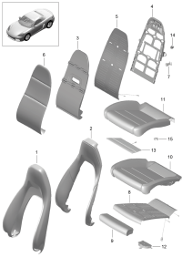 99152155100-Bracket, back cushion sport seat