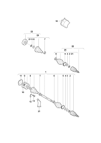 1JD407271-Swing shaft with cv joint