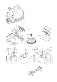 3G0803899E-Bolt, for spare wheel mounting