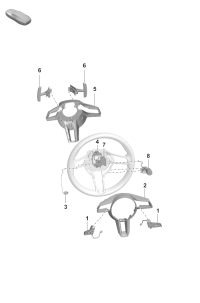 992998537B6N3-Knob set-multifunction, for steering wheel black