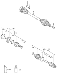 1K0407271JJ-Swing shaft with cv joint