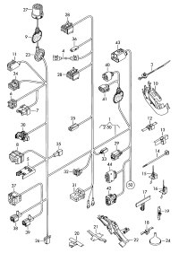 3C5937545A-Bracket, connector harness, for rear hatch cover
