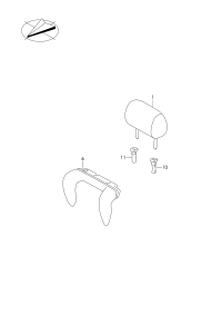 1T0883920E-Guide, with headrest knob, adjustable