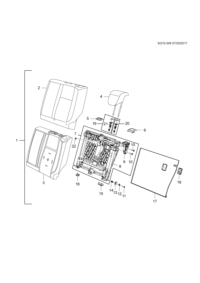 95083336-Cap, center latch release handle, rr (part of 1) (black) (14.875)