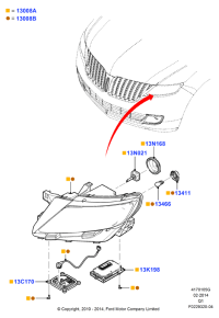 BA1Z13008G-Headlamp/removal rh-see illustration/headlamp assy