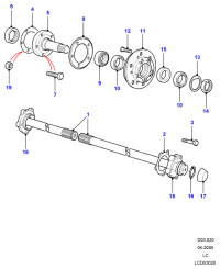 FTC3188-Shaft, rear suspension hub steering knuckle