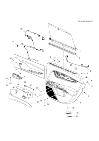 22970237-Garnish assy-rr dr (incl. 2-11, 14, 17-20, 29, 31-32)