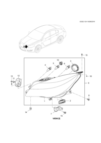 13432975-Head lamp, h/lamp (without bulb) (9 parts)