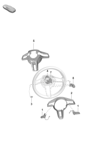9J1998537B6N3-Knob set-multifunction, for steering wheel black
