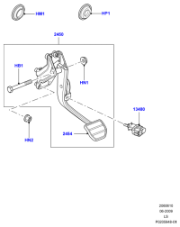 LR043359-Pedal & bracket assy