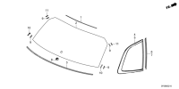 732113F0H01-GLASS SET, RR. WINDSHIELD (GREEN) (WYP)