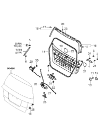 0K2FA6893044-TRIM ASSY-TAIL GATE LWR