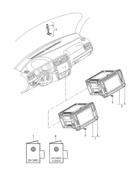 5K7035200H-The display and operation unit has a touch screen, radio, sd card slot, CD drive and bluetooth disp