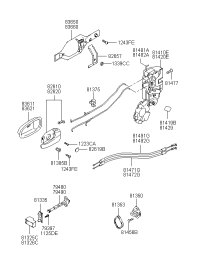 836113B000GF-HOUSING-RR DR I/S HANDLE LH