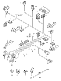 L4F0971384F-Harness, seat tray for car models with power seat adj