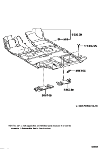 586730E010-Pad, rear floor silencer, no.1