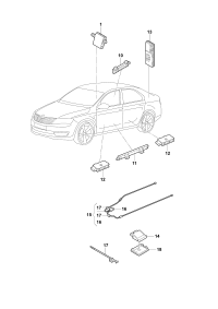5WA962131-Antenna, for access & starting clearance (KESSY) backplane