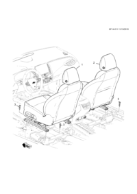 84232610-Seat assy-front (lh, 8 way power, 2 way headrest, power lumbar support, leather (w/o hole), center