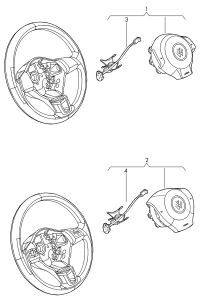 3C8971584F-Harness, for air bag steering wheel w/multi button