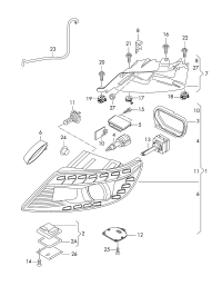 4L0941029AG-Headlight, for gas discharge bulb