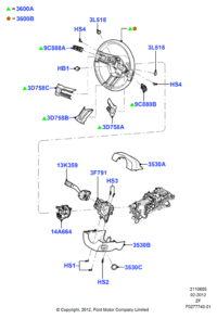 AG1Z14A664A-Contact assy-air bag