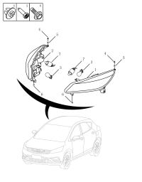 7051004000-Lamp assy., l. LED
