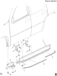 15914687-Insert, auxiliary step (rear)