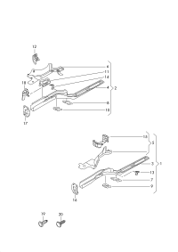 1K0803092M-Rail with stiffener and weld nut