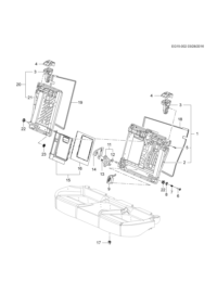 13267614-Bezel (black), rear seat back latch release knob