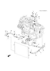 26689438-Hose, drive motor generator power inverter module pump cooling inlet